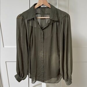 Uniqlo C Women's Sheer Olive Blouse
